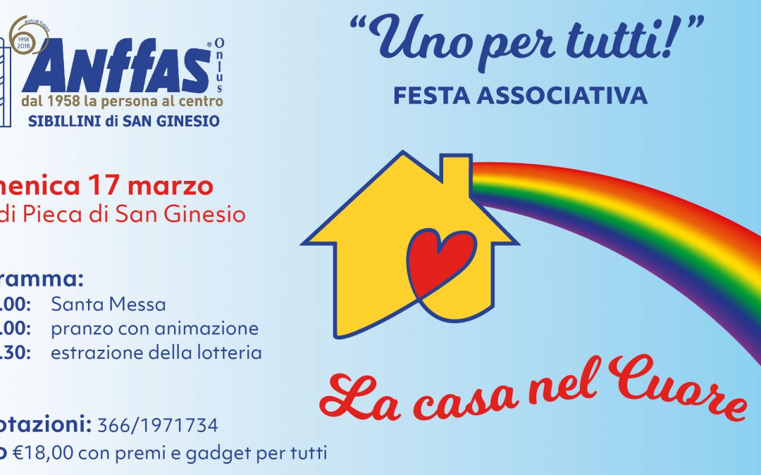 Festa Associativa: domenica 17 marzo 2019